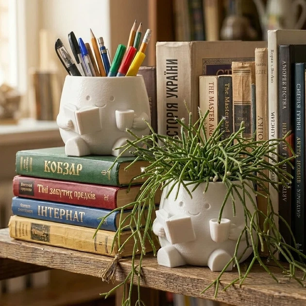 Кашпо 3D More Книголюб 8.4x8.8x5.9 см 100 мл Белый - Фото 2 Кашпо 3D More Книголюб 8.4x8.8x5.9 см 100 мл Белый - изображение 2