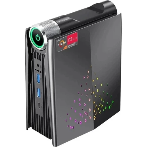 Неттоп WooYi AMR5, Black, Ryzen 7 5700U (8x1.8-4.3 GHz), 16Gb DDR4 (1/2), 512Gb SSD NVMe, Radeon RX Vega 8, WiFi 6, Bluetooth 5.2, GLan, 1xType-C / 4xUSB 3.0, HDMI, DisplayPort, Windows 11 Pro - зображення 2