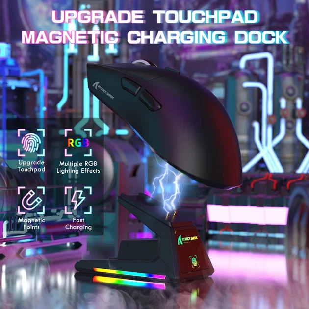 Мишка Attack Shark X1 Wireless/Bluetooth 40000dpi. (PAW3395PRO) 6кн. Black (X1B_AS) - Фото 4 Мишка Attack Shark X1 Wireless/Bluetooth 40000dpi. (PAW3395PRO) 6кн. Black (X1B_AS) - изображение 4