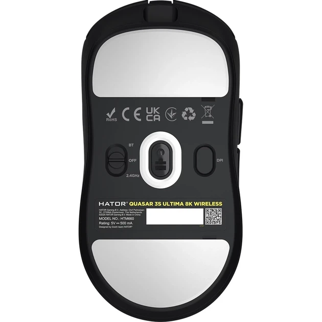 Bluetooth миша HATOR Quasar 3S ULTIMA 8K Wireless HTM660 Black UA - изображение 5