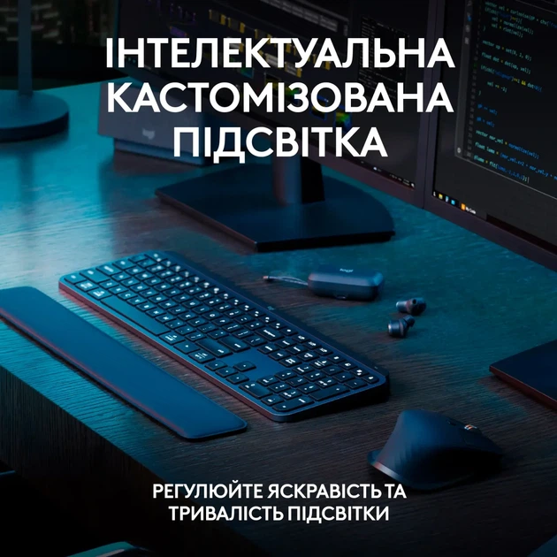 Клавіатура Logitech MX Keys S Plus Palmrest Wireless UA Graphite (920-011589) - зображення 4