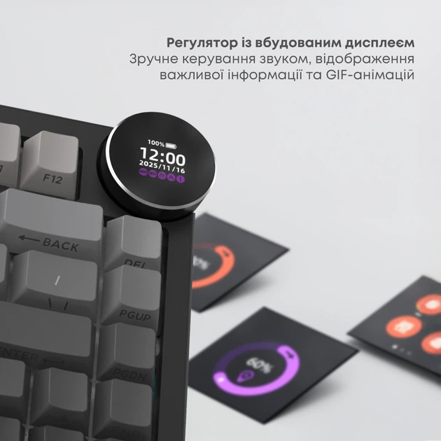 Клавіатура Ajazz AK820 V2 White Peach Switch Wireless/Bluetooth/USB UA White (AK820-V2-WP-S-W) - Фото 9 Клавіатура Ajazz AK820 V2 White Peach Switch Wireless/Bluetooth/USB UA White (AK820-V2-WP-S-W) - зображення 9
