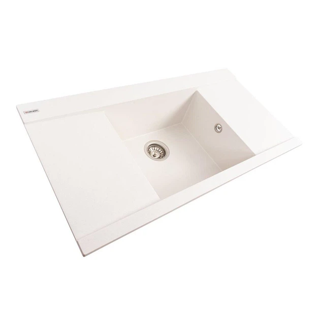 Гранитная мойка для кухни VALESO ATLAS 9651 матовая Белоснежная - изображение 5