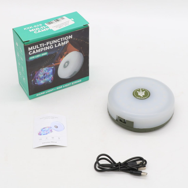 Кемпинговый фонарь с гирляндой 10м, магнитом и USB, Теплый белый + RGB / Аккумуляторная гирлянда с фонарем / Лампа-гирлянда - изображение 10