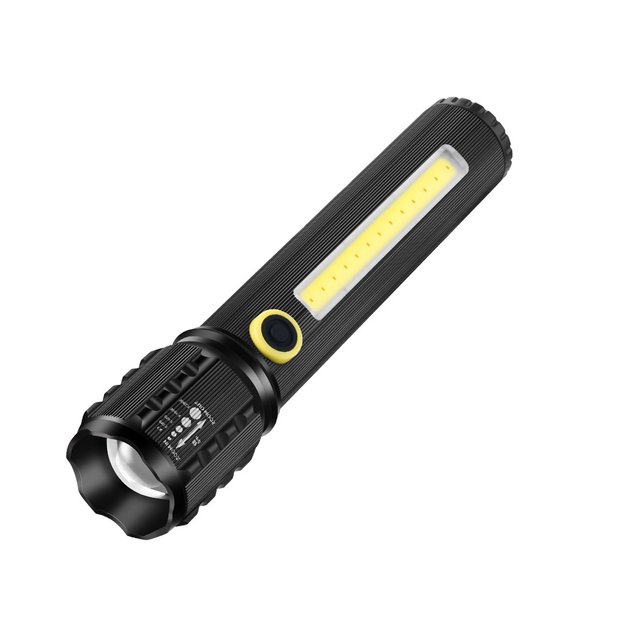 Потужний ліхтар ручний акумуляторний з USB, ZOOM та бічним світлом, BL-C72-P50 + Кейс - Фото 4 Потужний ліхтар ручний акумуляторний з USB, ZOOM та бічним світлом, BL-C72-P50 + Кейс - зображення 4