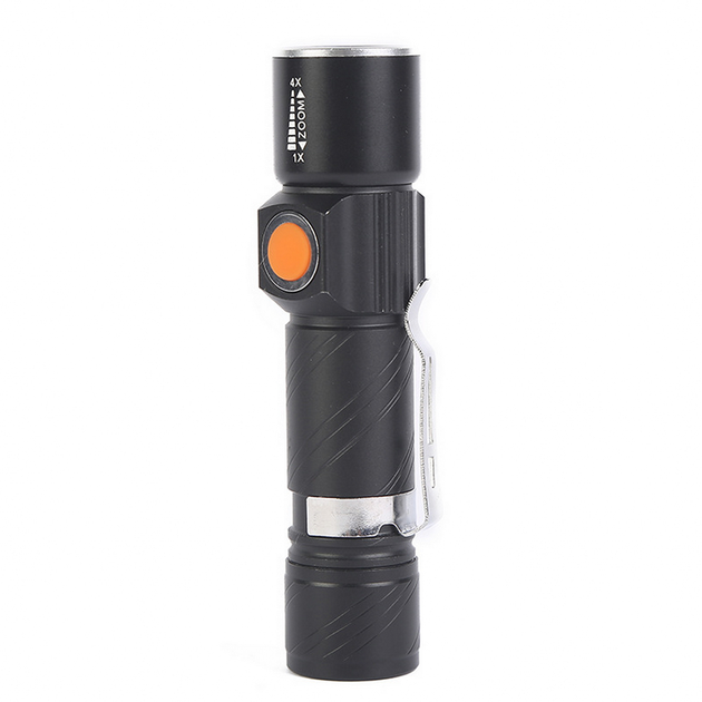 Фонарь ручной на аккумуляторе с USB, ZOOM и клипсой, BL-616-T6 - изображение 5