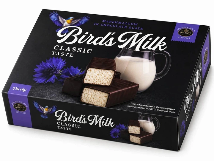 Конфеты Amanti Bird's Milk Classic Taste – птичье молоко в шоколадной глазури, 330 г - изображение 3