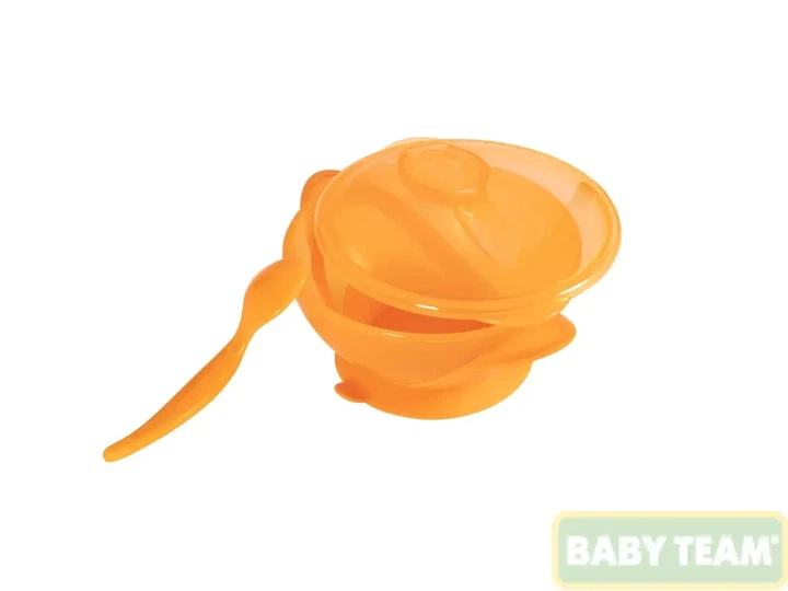 Тарелка на присоске с крышкой и ложкой Baby team 290 мл 6+ арт 6002 - Фото 3 Тарелка на присоске с крышкой и ложкой Baby team 290 мл 6+ арт 6002 - изображение 3