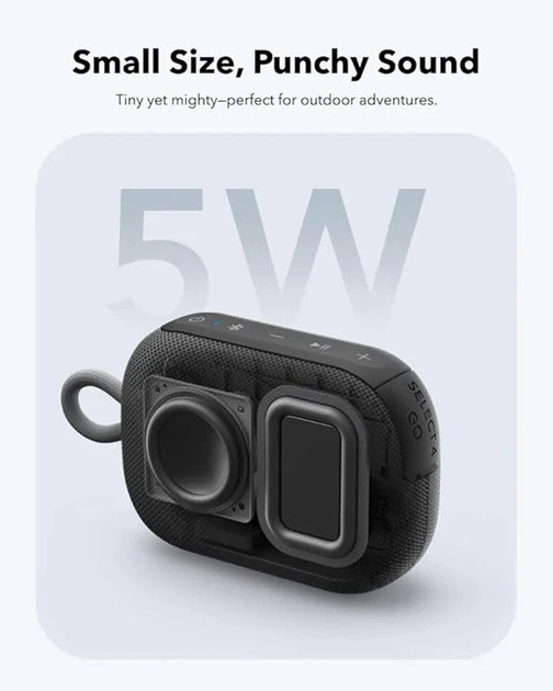 Бездротова портативна колонка Anker SoundСore Select 4 Go водонепроникна IP67 чорна (до 20 годин) - Фото 8 Бездротова портативна колонка Anker SoundСore Select 4 Go водонепроникна IP67 чорна (до 20 годин) - зображення 8