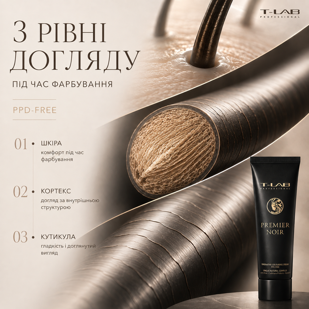 Крем-краска для волос T-LAB Professional Premier Noir 100 мл 10.21 Lightest Iridescent Ash Blonde - Фото 4 Крем-краска для волос T-LAB Professional Premier Noir 100 мл 10.21 Lightest Iridescent Ash Blonde - изображение 4