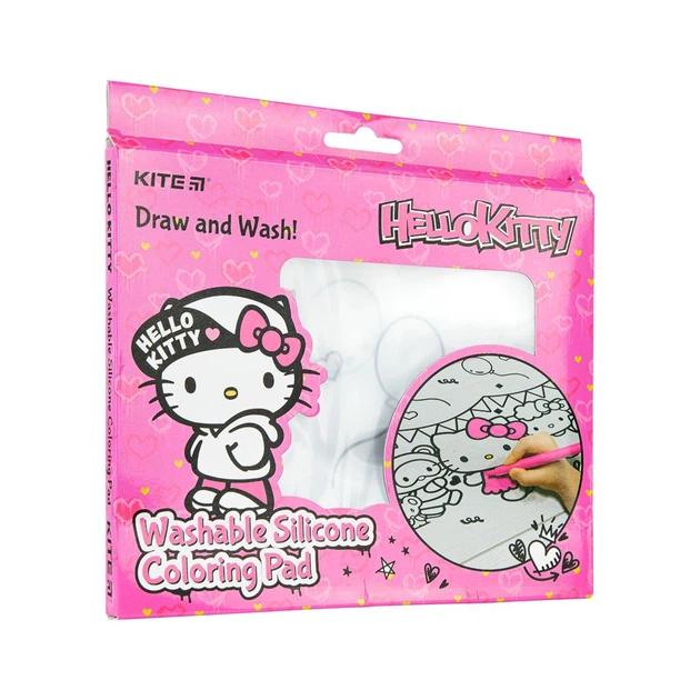 Підкладка настільна Kite силіконова розмальовка Hello Kitty, 30х40см (HK22-424) - Фото 1 Підкладка настільна Kite силіконова розмальовка Hello Kitty, 30х40см (HK22-424) - зображення 1