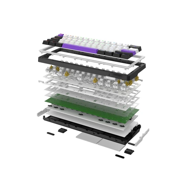 Клавиатура Hator Hellyberry HK60 Mechanical Linear RGB Wireless/Bluetooth/USB UA White/Violet (HK60_wireless) - Фото 6 Клавиатура Hator Hellyberry HK60 Mechanical Linear RGB Wireless/Bluetooth/USB UA White/Violet (HK60_wireless) - изображение 6