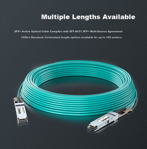 Активный оптический кабель Wanzhaotongguangdian SFP+ 10G AOC, 5 м (AOC-S1S1-005-HW) - Фото 2 Активный оптический кабель Wanzhaotongguangdian SFP+ 10G AOC, 5 м (AOC-S1S1-005-HW) - изображение 2