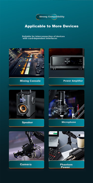 Мікрофонний кабель SAMZHE SKN-100 XLR Male - XLR Female 10 м Black - зображення 10