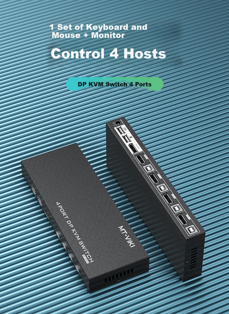 KVM-перемикач MT-Viki MT-PK401 4-портовий DisplayPort 4K x 2K @ 60 Гц - зображення 3