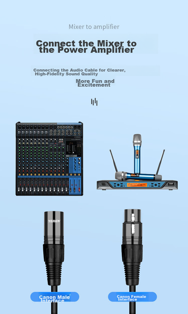 Кабель Yeren YR-YP30 XLR микрофонный штекер-гнездо 10 м серебристый - изображение 7