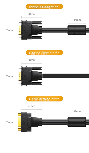 Кабель Ugreen 11640 VGA - VGA M/M 8 м - Фото 9 Кабель Ugreen 11640 VGA - VGA M/M 8 м - зображення 9