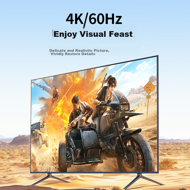 Адаптерний кабель UGREEN DP-HDMI, відео 4K60Hz, DisplayPort-HDMI 2.0, для підключення комп'ютера до телевізора, 2 м, модель 15774 - Фото 5 Адаптерний кабель UGREEN DP-HDMI, відео 4K60Hz, DisplayPort-HDMI 2.0, для підключення комп'ютера до телевізора, 2 м, модель 15774 - зображення 5