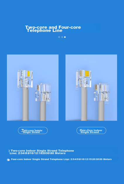 Патч-корд HAILE HT-110 6P4C медь 50 м Серый (HT-110-50M) - изображение 3