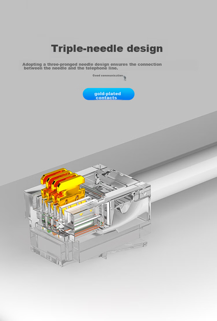 Патч-корд HAILE HT-110 6P4C медь 50 м Серый (HT-110-50M) - изображение 6