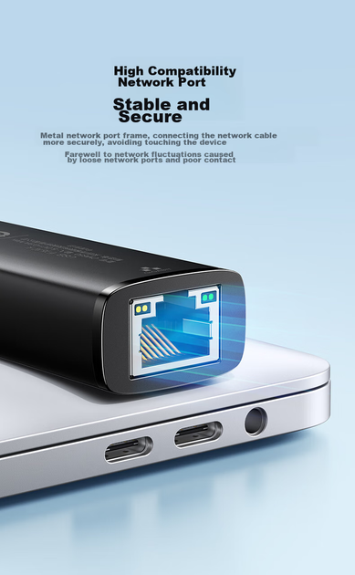 Сетевой адаптер Ugreen 15637 / USB Type-C / Gigabit Ethernet / Black - Фото 8 Сетевой адаптер Ugreen 15637 / USB Type-C / Gigabit Ethernet / Black - изображение 8