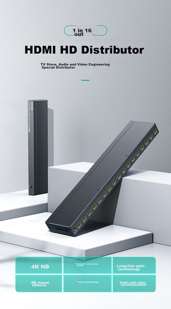 Разветвитель видеосигнала MT-Viki MT-SP1016 HDMI на 16 выходов - изображение 2