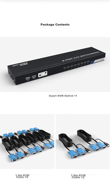 KVM-перемикач MT-Viki MT-801UK 8-портовий VGA - зображення 12