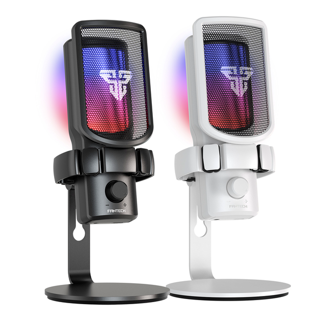 Микрофон FANTECH WMCX01 Leviosa Wave конденсаторный с RGB-подсветкой для стрима белый - изображение 3