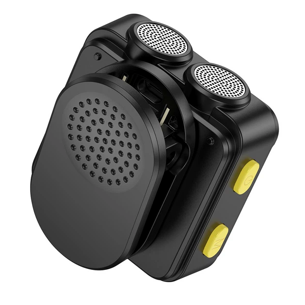 Беспроводной микрофон Hoco L17 Dual-mic с магнитной панелью и LED дисплеем для записи звука черный - изображение 4