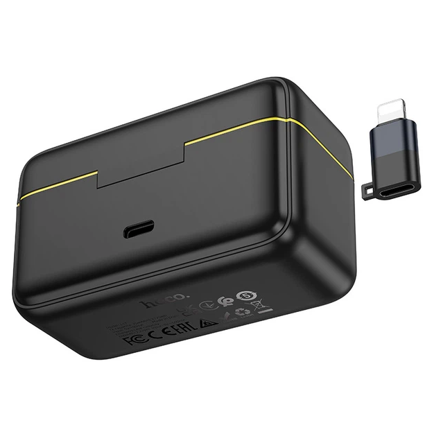 Беспроводной микрофон Hoco L17 Dual-mic с магнитной панелью и LED дисплеем для записи звука черный - изображение 5