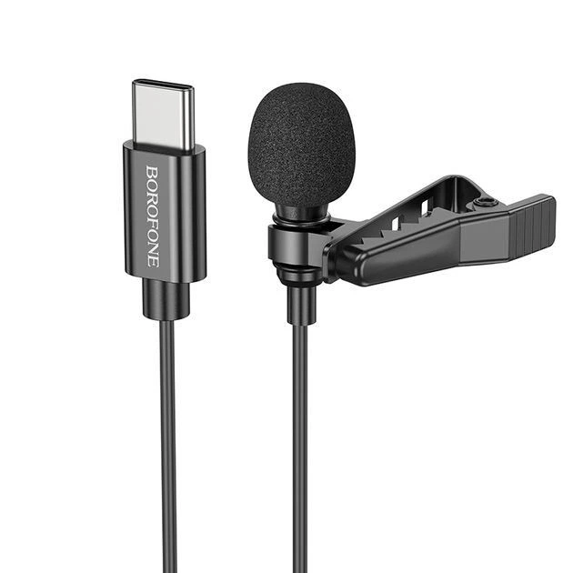 Проводной петличный микрофон Borofone BFK11 USB-C - Фото 2 Проводной петличный микрофон Borofone BFK11 USB-C - изображение 2
