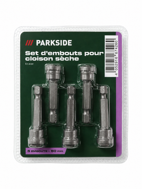 Набор бит для гипсокартона PARKSIDE PTB 4 A1, PH2, 50 мм, 5 шт с ограничителем глубины - Фото 2 Набор бит для гипсокартона PARKSIDE PTB 4 A1, PH2, 50 мм, 5 шт с ограничителем глубины - изображение 2