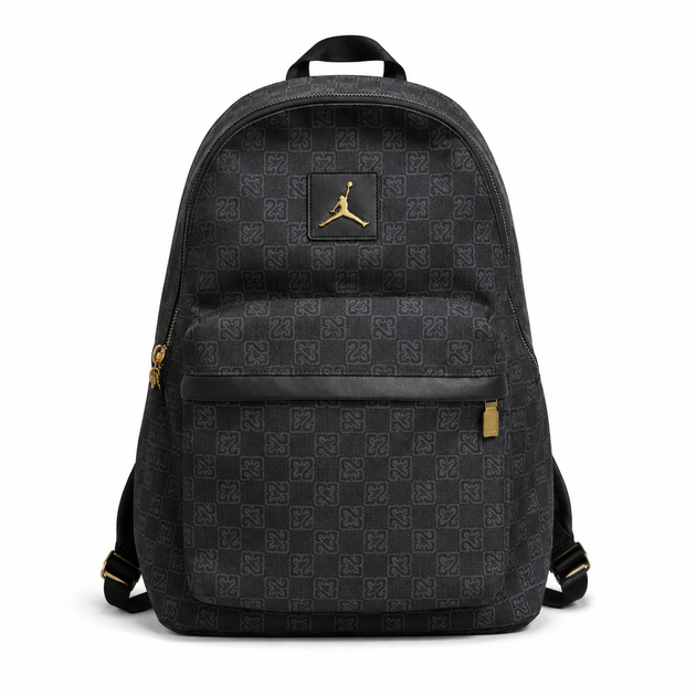 Міський рюкзак Nike Air Jordan Monogram середнього розміру зі шкіряними вставками, металевими регуляторами та 2 відділеннями - зображення 6