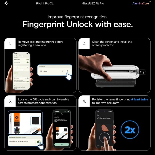 Защитное стекло Spigen Glas.tR EZ Fit Pro AC для Google Pixel 11 Pro XL Clear (2 pack) (AGL11485) - изображение 11