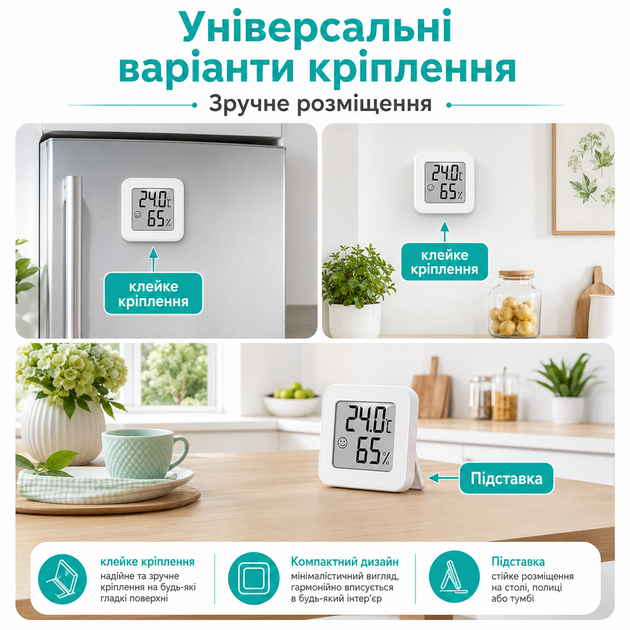 Термометр-гигрометр цифровой RIAS ST-17 с LCD-дисплеем White (3_08520) - изображение 5