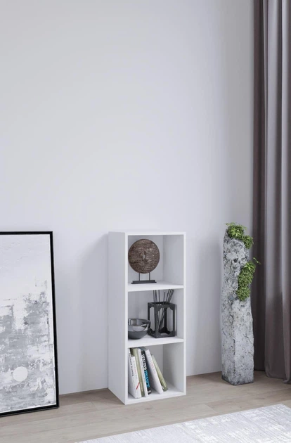 Стелаж напольный MEBLIBUD MODERN 100х40х30 см Белый - Фото 2 Стелаж напольный MEBLIBUD MODERN 100х40х30 см Белый - изображение 2