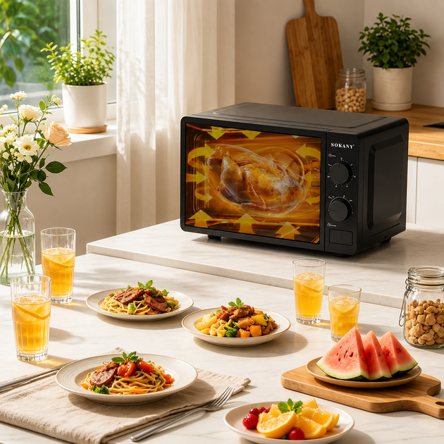 Микроволновая печь Sokany SK-439 20л 1280 Вт 5 уровней мощности - изображение 3