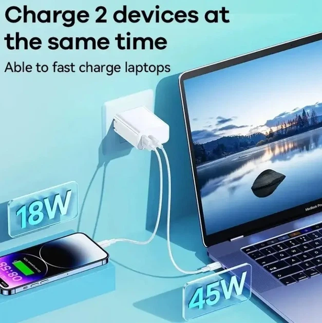 Мережевий зарядний пристрій REMAX Kiddy Series 65W A+C Fast Charger RP-U125 EU-White - Фото 3 Мережевий зарядний пристрій REMAX Kiddy Series 65W A+C Fast Charger RP-U125 EU-White - зображення 3