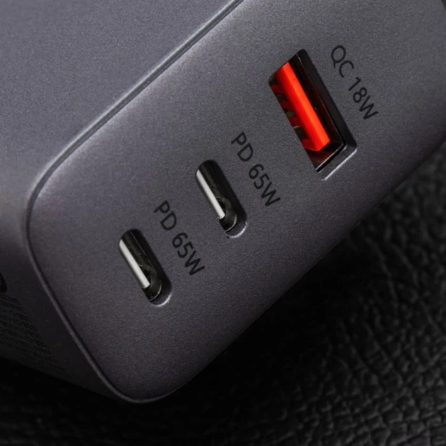 Сетевое зарядное устройство Forcell F-Energy GaN 2 x USB C + USB A QC4.0 PD 4A 65W Grey (5903396231452) - изображение 8