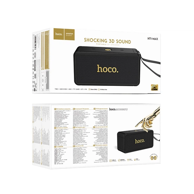 Акустична система HOCO HT1 Max Marquis sports BT speaker Чорний - Фото 2 Акустична система HOCO HT1 Max Marquis sports BT speaker Чорний - зображення 2
