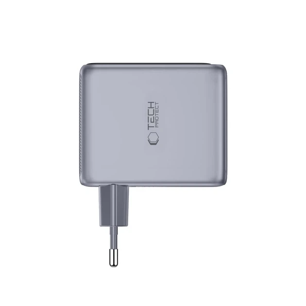 Сетевое зарядное устройство Tech-Protect PowerVision NC100W-GAN 3-Port PD 100W / QC3.0 Dark Grey (5906302324453) - Фото 3 Сетевое зарядное устройство Tech-Protect PowerVision NC100W-GAN 3-Port PD 100W / QC3.0 Dark Grey (5906302324453) - изображение 3