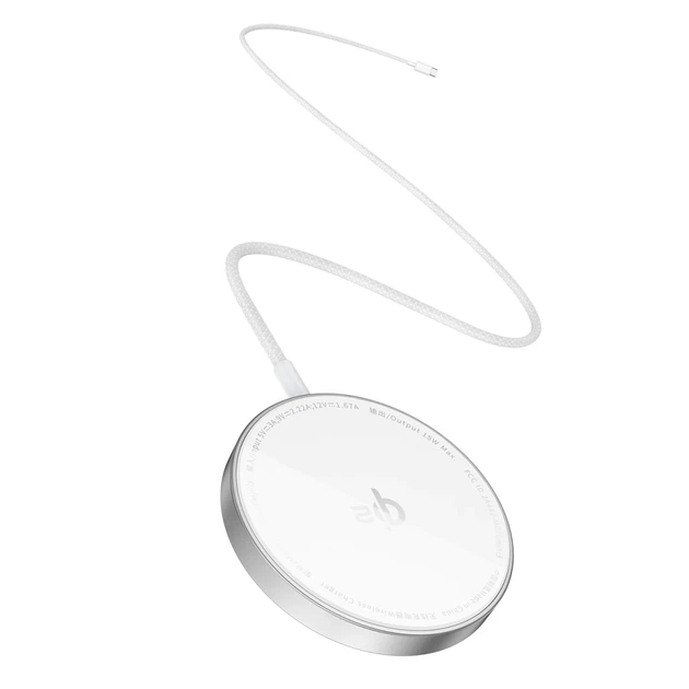 Беспроводная зарядка Baseus Simple Mini4 Air Qi2 15W магнитная Silver (6932172670955) - Фото 2 Беспроводная зарядка Baseus Simple Mini4 Air Qi2 15W магнитная Silver (6932172670955) - изображение 2