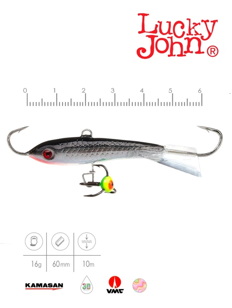 Балансир Lucky John CLASSIC 6 60мм 13г морозостойкий пластик цвет 13H - изображение 2