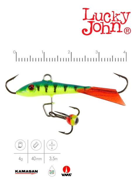 Балансир Lucky John FIN 3 40 мм морозостійкий пластик колір 36RT - зображення 2