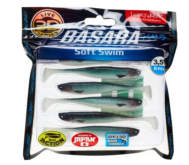 Виброхвост LJ 3D BASARA SOFT SWIM 3,5" (8,9 см) пластик PG07 6 шт (набор 6 шт) - Фото 3 Виброхвост LJ 3D BASARA SOFT SWIM 3,5" (8,9 см) пластик PG07 6 шт (набор 6 шт) - изображение 3