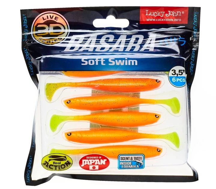 Виброхвост 3D BASARA SOFT SWIM 8,9 см PG03 мягкий пластик 6 шт (набор 6 шт) - Фото 3 Виброхвост 3D BASARA SOFT SWIM 8,9 см PG03 мягкий пластик 6 шт (набор 6 шт) - изображение 3