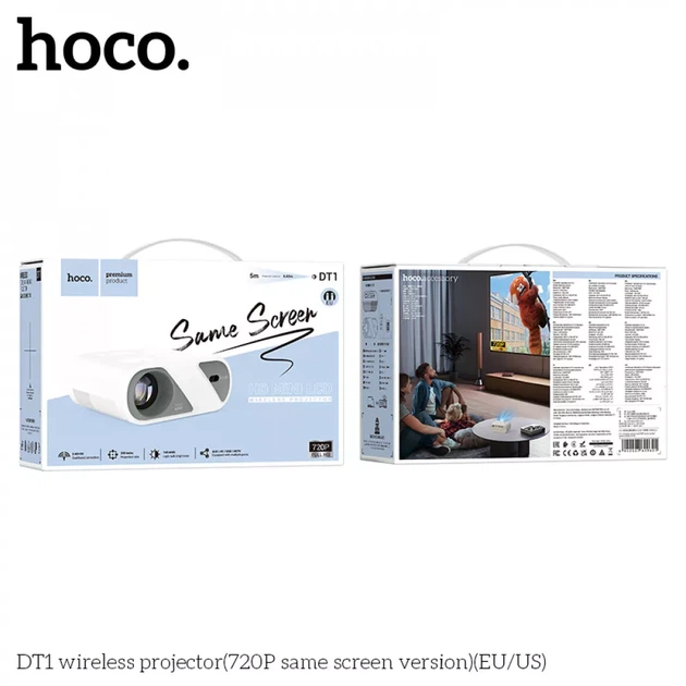 Проектор Hoco DT1 720p HD (Wi-Fi 2.4G/5G, Bluetooth 5.0, 140 ANSI lm) - изображение 3