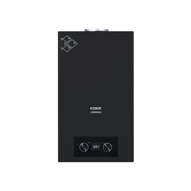 Газова колонка Koer KWH.G0110 BLACK димохідна 10 л/хв, колір чорний (KR5554) - зображення 2