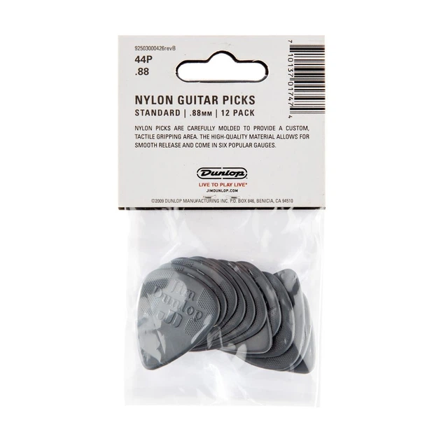 Медіатор Dunlop 44-P.88 Nylon Standard.88 mm (12 шт.) - Фото 5 Медіатор Dunlop 44-P.88 Nylon Standard.88 mm (12 шт.) - зображення 5