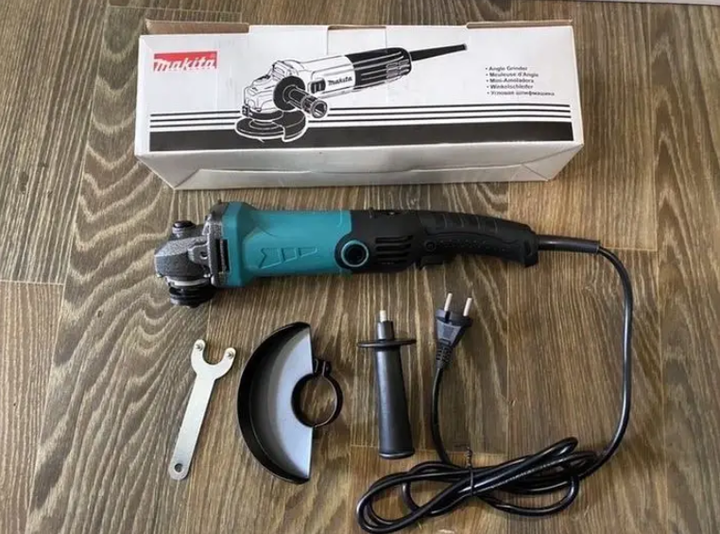 Болгарка Makita 850 Вт угловая шлифовальная машина 125 мм УШМ сетевая 500 11000 об мин электрическая с регулировкой скорости для резки металла зачистки шлифовки пластика камня удлиненная рукоятка плавный пуск - изображение 3